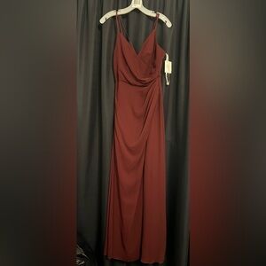 David's Bridal Draped Gown, Size 4, Wine